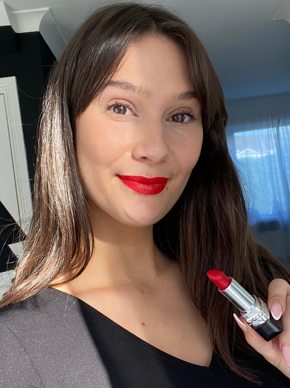 perfect red lip for warm fair skin DIOR Rouge Dior Couture Colour Lipstick in shade 999 swatch 