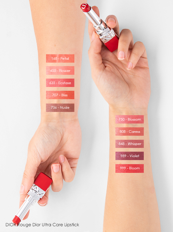 DIOR Ultra Care Lipstick Swatches 