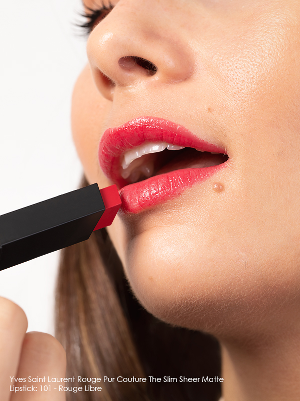 YSL Slim Sheer Matte Lipstick in 101 Rouge Libre Swatch