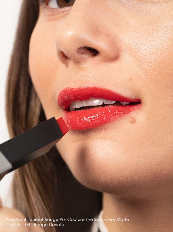 YSL Slim Sheer Matte Lipstick in 108 Rouge Devetu Nude Swatch