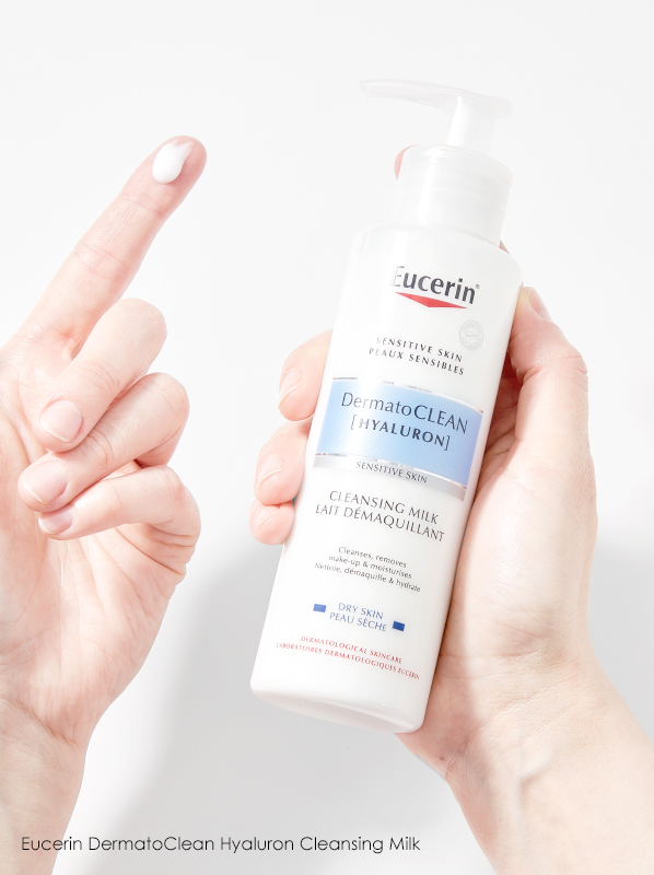 Hand image of Eucerin DermatoClean Hyaluron Cleansing Milk