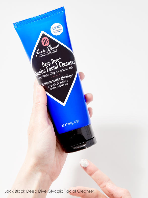 Skincare gifts for men: Hand swatch image of Jack Black Deep Dive Glycolic Facial Cleanser