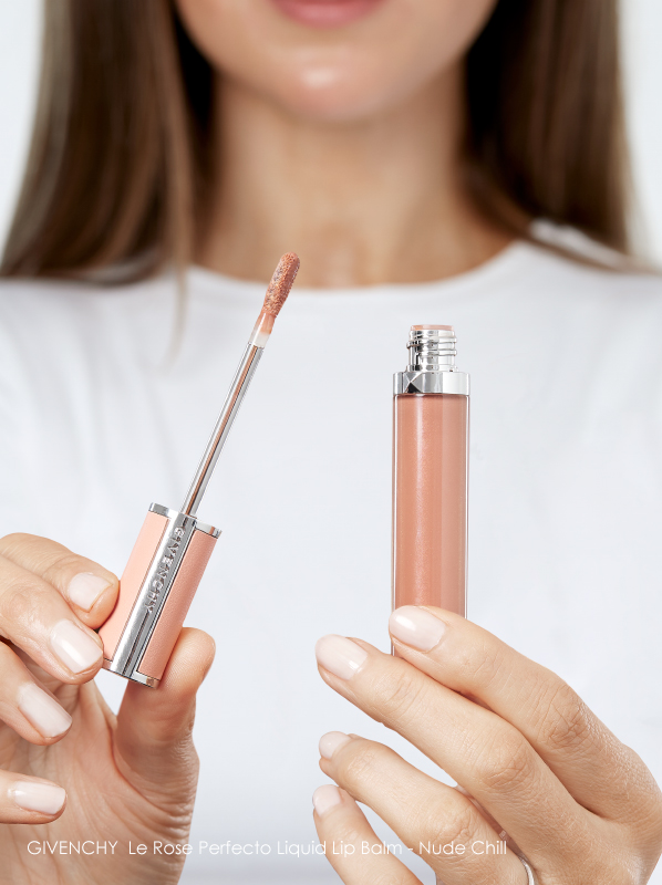 best nude lip gloss: GIVENCHY Le Rose Perfecto Liquid Balm in 17 Nude Chill