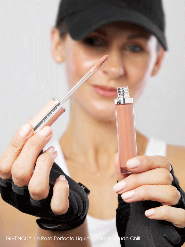 Workout makeup for those who can’t go bare-faced: GIVENCHY Le Rose Perfecto Liquid Lip Balm - Nude Chill