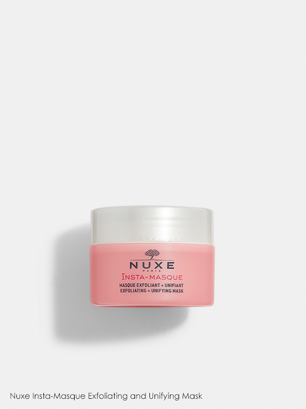 A review of Nuxe products which features Nuxe Insta-Masque Exfoliating and Unifying Mask