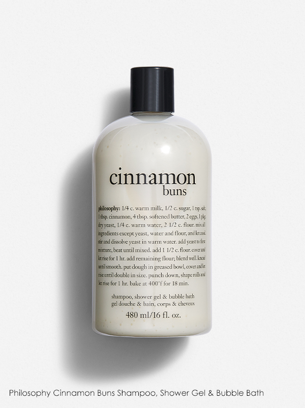 Philosophy products in a gift guide: Philosophy Cinnamon Buns Shampoo, Shower Gel & Bubble Bath