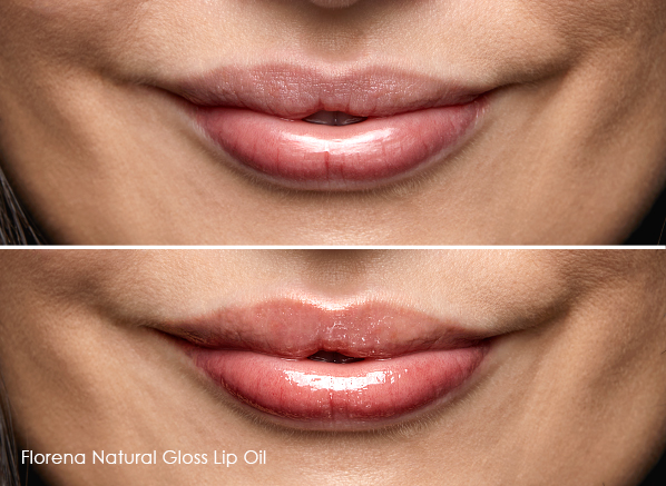 Florena Natural Gloss Lip Oil Before and After