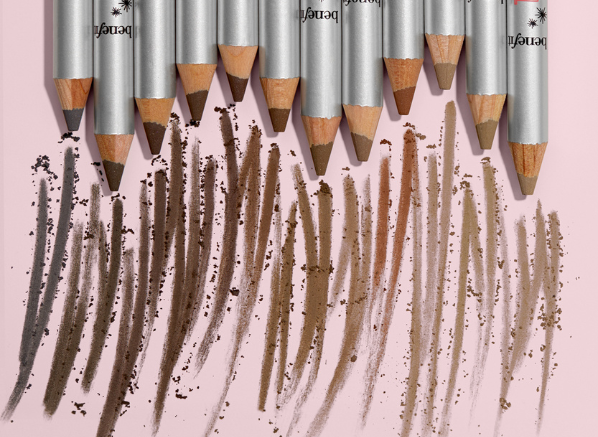 shade range of Benefit Gimme Brow + Volumising Pencil