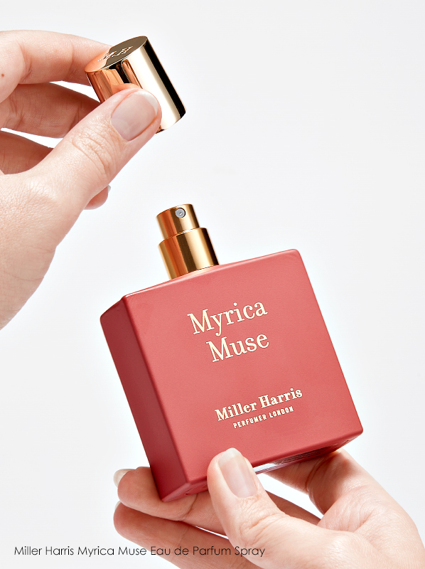 Image of Miller Harris Myrica Muse Red Perfume Bottle With Lid Off