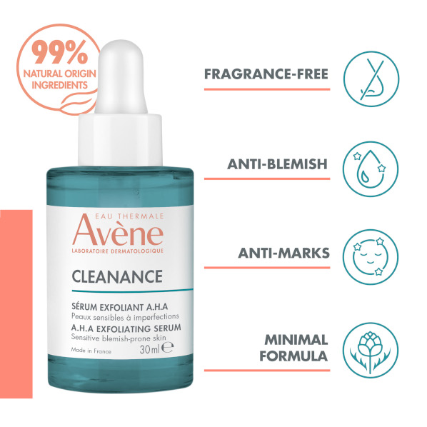 Avene Cleanance A.H.A. Exfoliating Serum Features