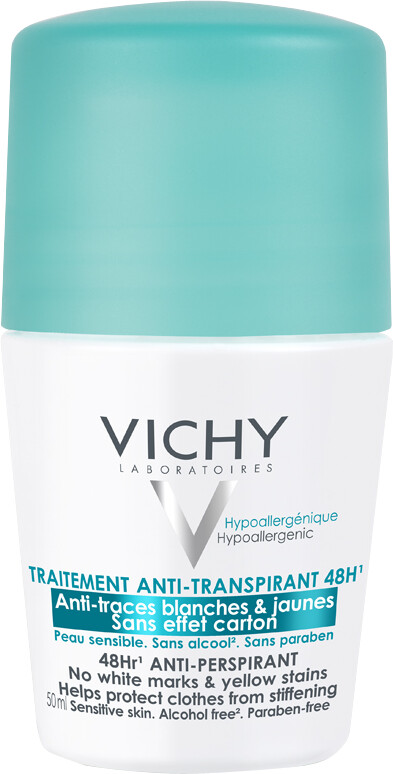 Vichy 48hr Anti-Perspirant Roll On - No White Marks and Yellow Stains 50ml