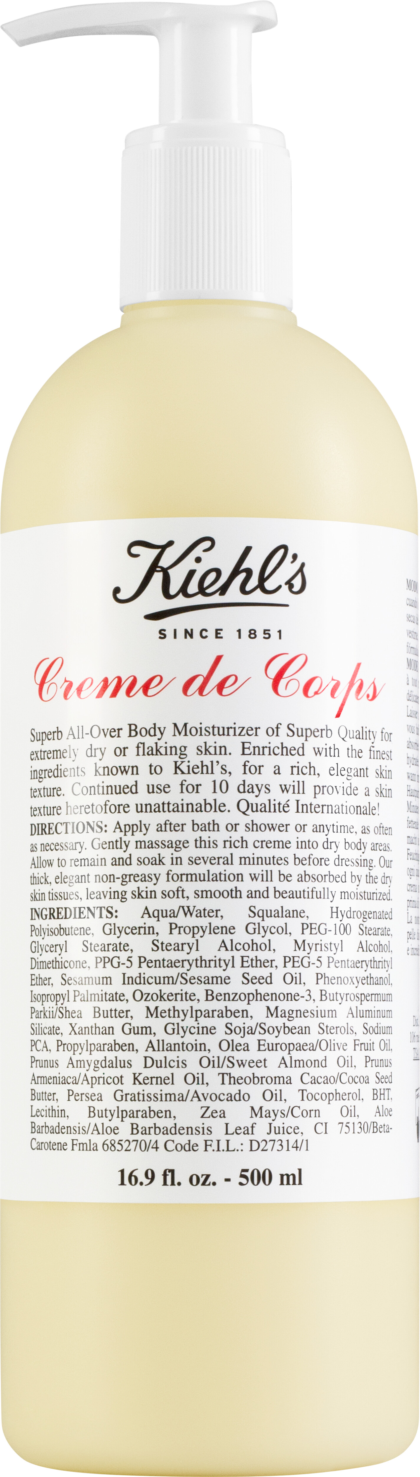 Kiehl's Creme de Corps All-Over Body Moisturiser 500ml