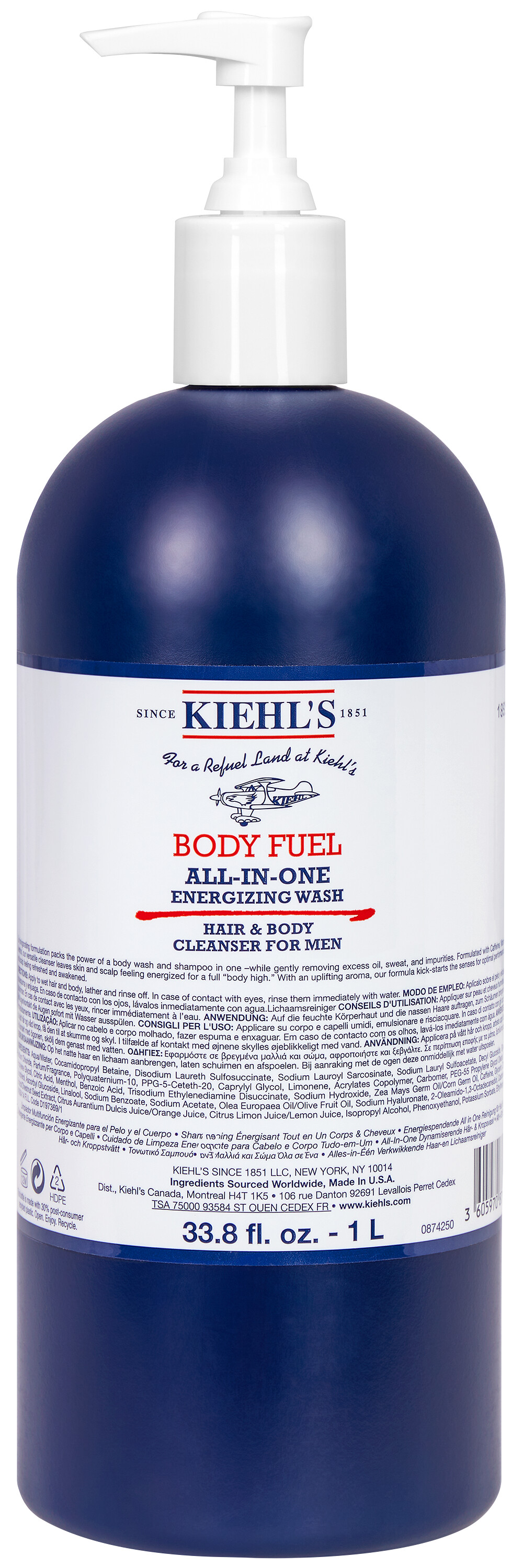 Kiehl's Body Fuel All-In-One Energising Wash 1 litre