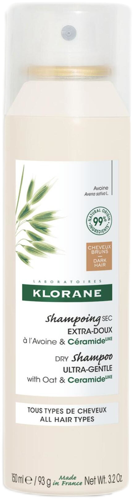 Klorane Dry Shampoo Ultra Gentle with Oat and CeramideLike for Dark Hair 150ml