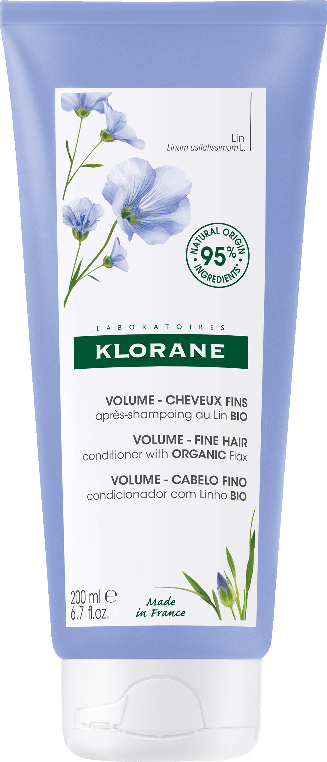 Klorane Flax Fiber Volume Conditioner for Fine Hair 200ml