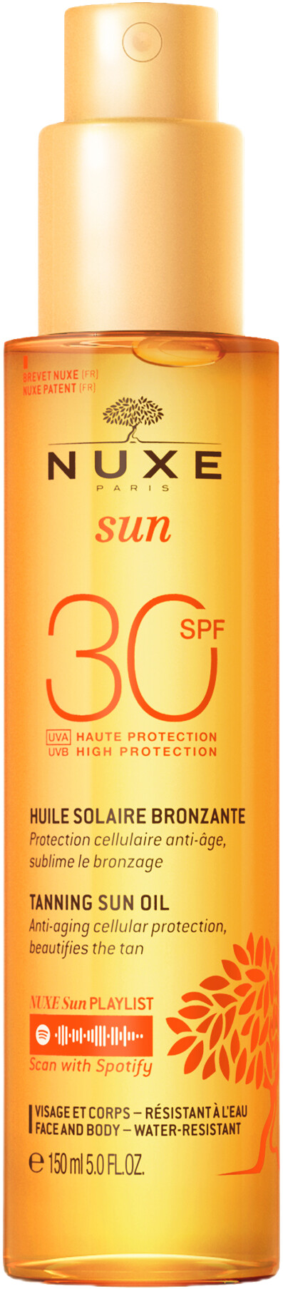 Nuxe Sun Tanning Sun Oil for Face and Body SPF 30 150ml