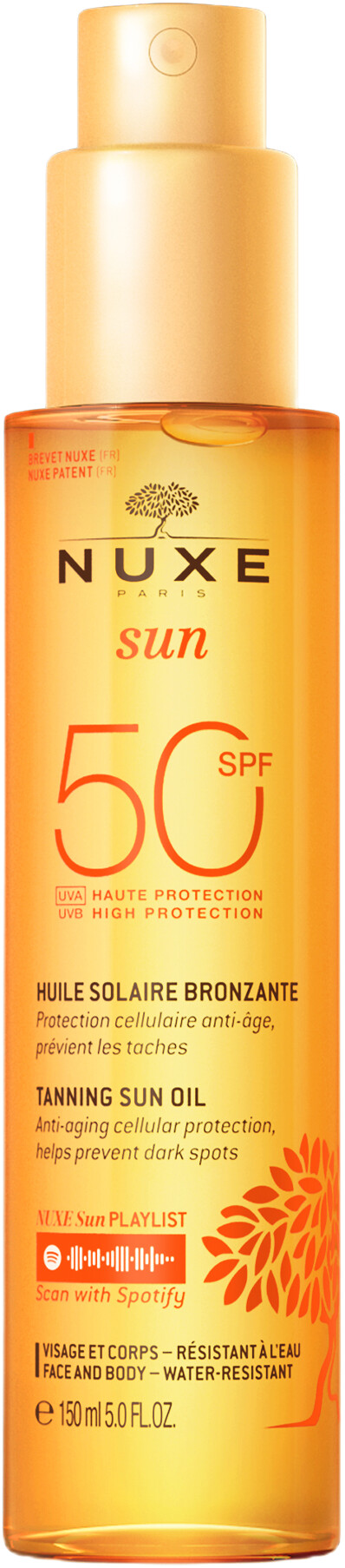 Nuxe Sun Sun Tanning Sun Oil for Face and Body SPF50 150ml